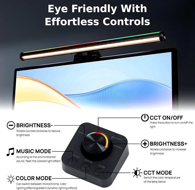 Monitor Light Bar, 17" Smart Screen Light with RGB Backlight & App Control - Image 5