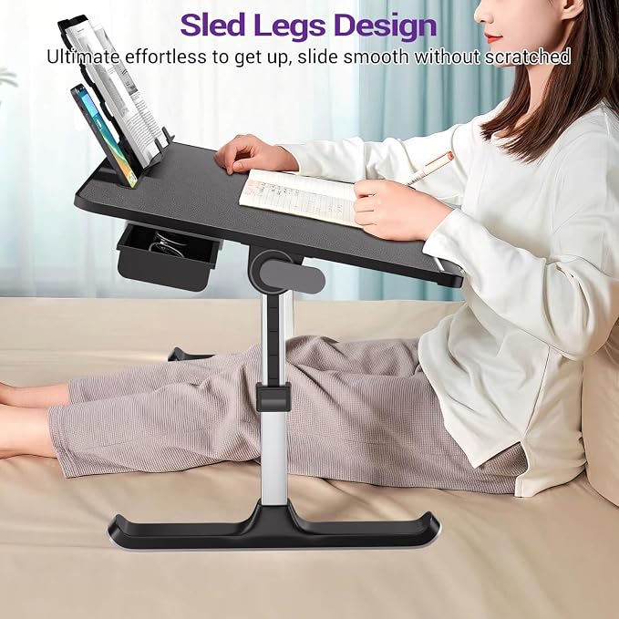 NEARPOW XXL Bed Table Tray, Adjustable Laptop Lap Desk for Couch, Gray - Image 3