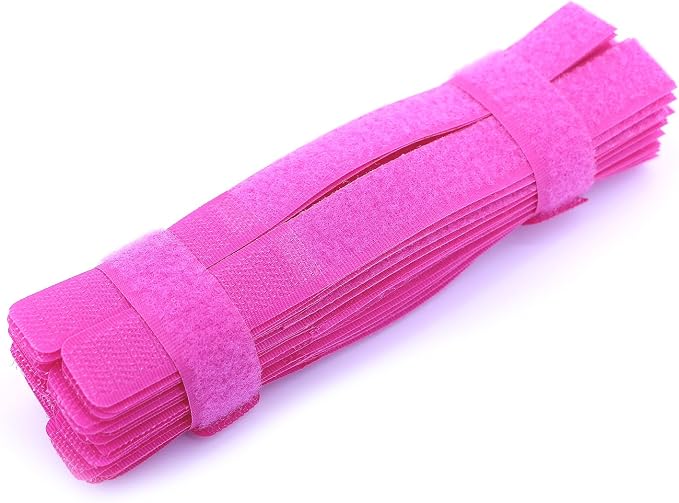50pcs Cable Ties Reusable Fastening Wire Organizer Cord Rope Holder 7 Inch (Hot Pink) by PASOW