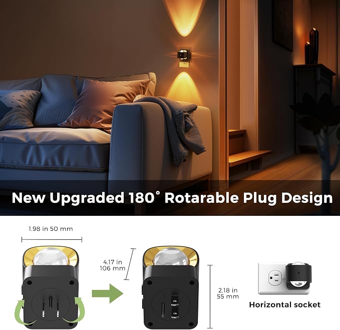 L LOHAS LED Night Light Projector, Night Lights Plug into Wall 3CCT 2 Pack - Image 5