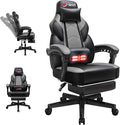 DL-win Gaming Chairs for Adults, Computer Chair with Footrest and High Back, Big and Tall Gamer Chair's with Massage Lumbar Support, 360° Swivel Height Adjustable Gaming Chair, Grey by GamingChairs