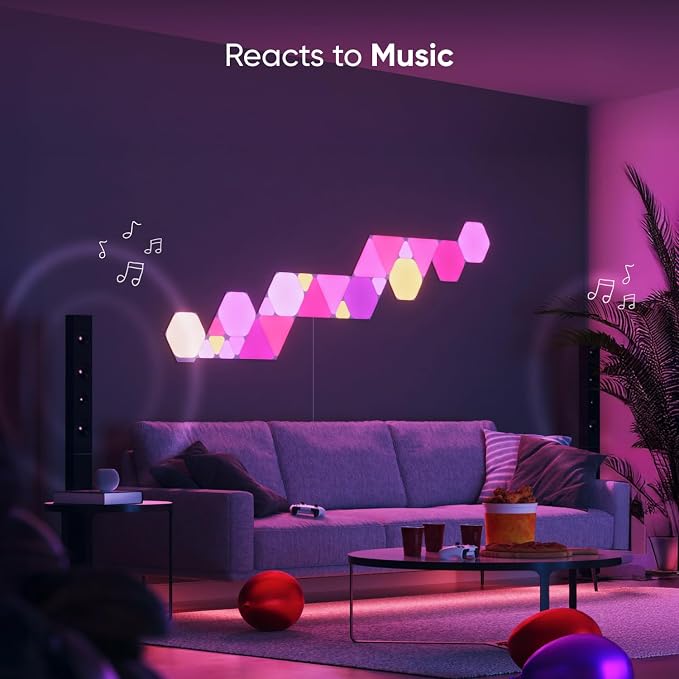 Nanoleaf Shapes Hexagon Lights, Smart RGBW LED Wall Light Panels, 7PK - Image 6