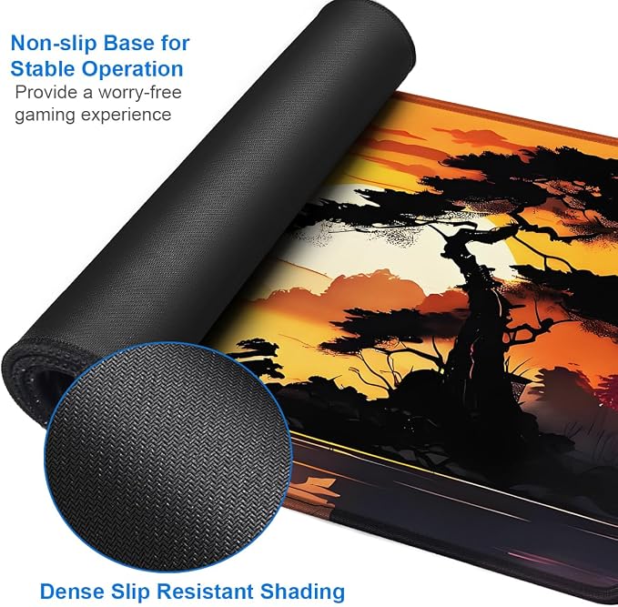 Mouse Pad Gaming, 31.5x15.7 inch Large Extended Computer Keyboard Mouse Mat, Water Resist Non-Slip Mousepad Rubber Base Long XXL Mouse Pad for Work & Gaming, Office & Home, Sunset - Image 4