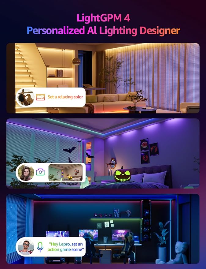 Lepro SE1 AI Smart LED Strip Lights 32.8FT RGB WiFi Bluetooth Lights - Image 2