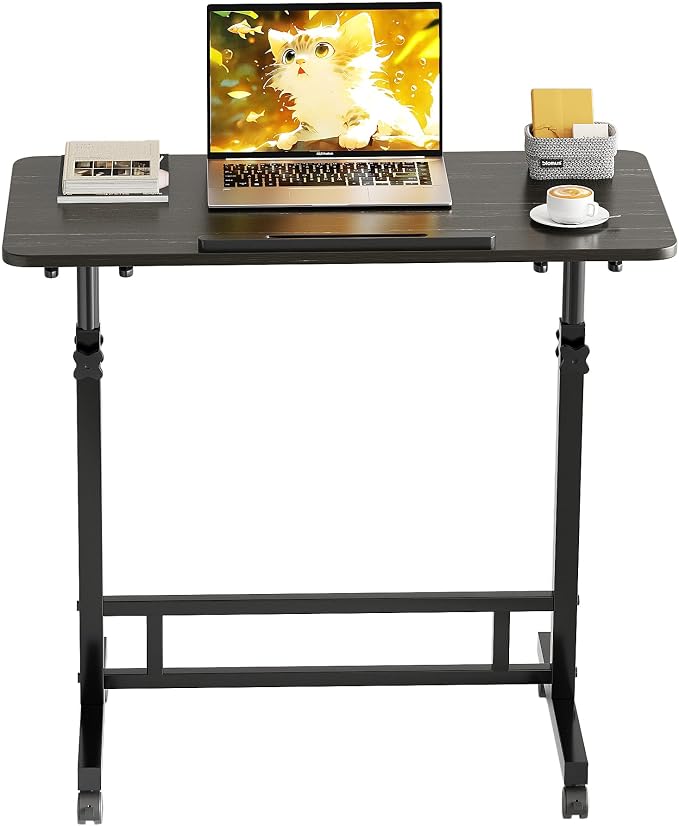 TigerDad Sturdy TV Tray Table with Wheels Rolling Tray for Eating on Couch - Image 4