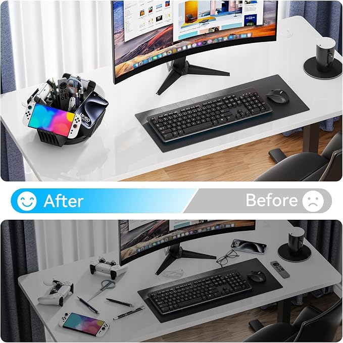 KDD Controller Organizer for Desktop - 360°Rotatable Controller Holder with Storage Box - Universal Stand for 4 Controllers, Desk Organizer for Switch Remote Control Pen Gamer Accessories - Image 7