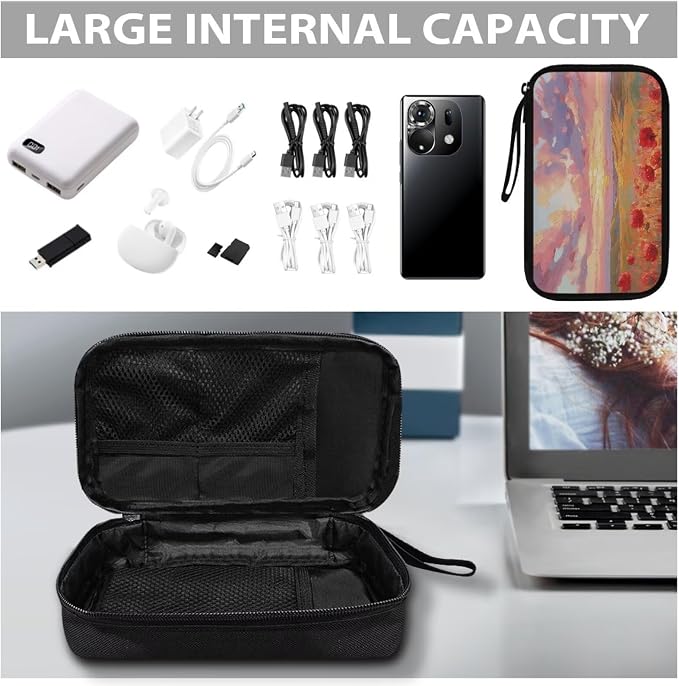 Grassland Electronic Organizer Cord Organizer Travel Pouch Electronic Accessories Carry Case Large Travel Cable Organizer Bag for SD Card Phone Power Bank - Image 7
