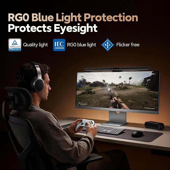 LYMAX Monitor Light Bar PRO+ with Sensor, Fit for Curved/Flat Monitors - Image 3
