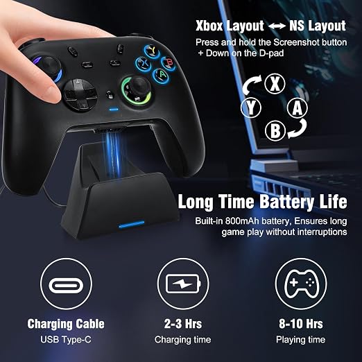 Wireless PC Controller for Windows/Switch 1,2/Android with Charging Dock - Image 6