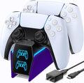 OIVO P5 Controller Charger with Fast Charging AC Adapter, P5 Controller Charging Station Stand for Play Station 5, Docking Station Replacement for PS 5 Accessories Kits, Galactic Purple by OIVO