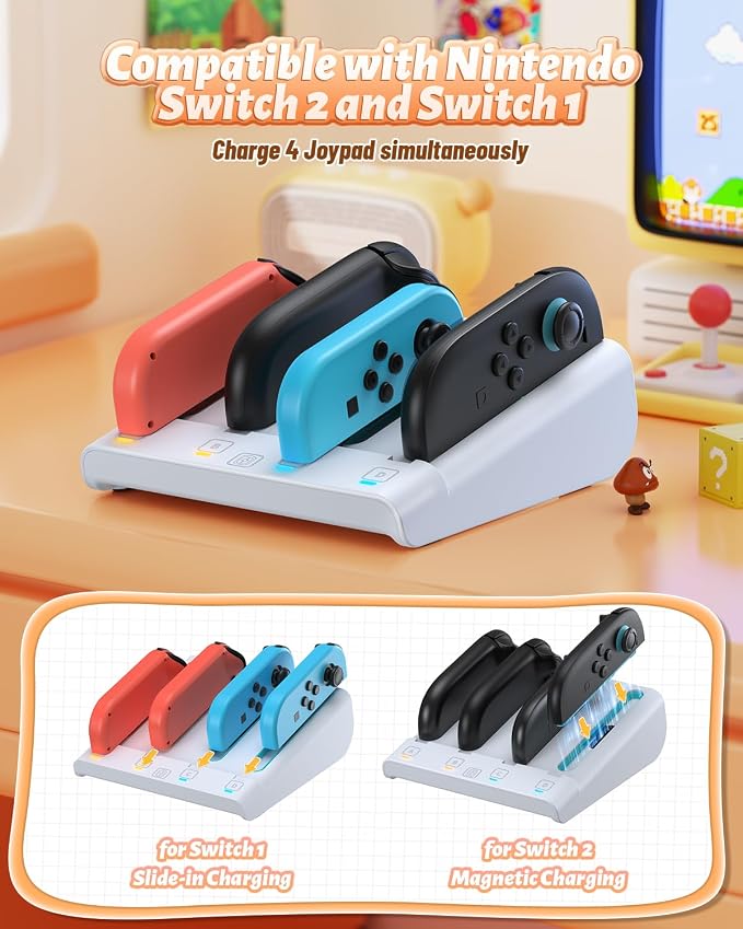 FASTSNAIL Switch Controller Charger for Nintendo Switch 2/1/OLED for JoyCon - Image 2