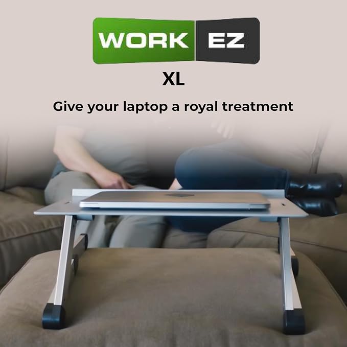 Uncaged Ergonomics XL Adjustable Laptop Stand, Cooling Riser (White) - Image 2