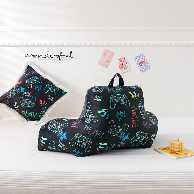 A Nice Night 17" Kids Bed Wedge Reaing Pillows with Arms for Sitting - Image 4