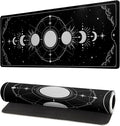 Sun Moon Gaming Mouse Pad Black Large Mouse Pad for Keyboard and Mousepad Desk Mat with 3mm Non-Slip Base and Stitched Edge for Gaming and Office Computer Mat Protector Mat 27.6x11.8 Inch by Siski