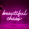 Beautiful Chaos Sign, Beautiful Chaos Led Neon Light Signs for Wall Decor Bedroom Home Bar Birthday Bachelorette Party Café Salon Wall Art Christmas Gift Dimmable USB Powered(16.9" × 7.9") by Unknown