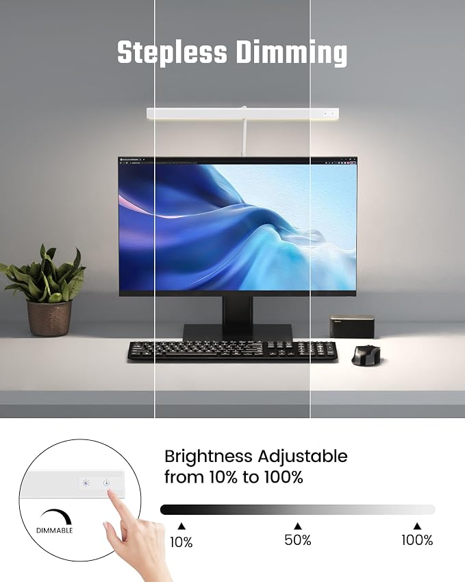 SUPERDANNY LED Desk Lamp for Office Home, 12W Eye-Caring Light with Clamp - Image 5
