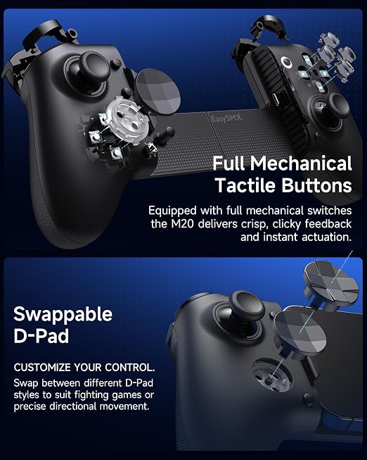 EasySMX M20 Phone Gaming Controller for Android, iPhone & iPad, Black - Image 6