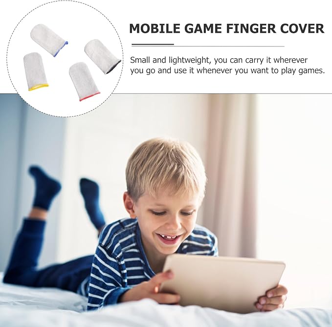 4 Pairs Sweat-Resistant Gaming Finger Sleeves for Mobile and Home Use 24-Needle Fiberglass Finger Covers for Precise Game Control Random Color - Image 8
