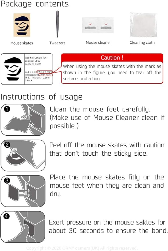 2Sets Hotline Games 3.0 Mouse Mouse Feet Skates Pads Compatible with Model O/O- Wireless Gaming Mouse Feet Replacement (0.7mm,Smooth Glide,Durable,Pure PTFE) Professional Upgrade - Image 4