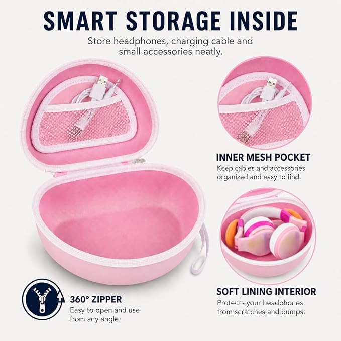 ANKHOH Kids Headphone Case for eKids, for Beats Solo4 Headphones, LightPink - Image 3
