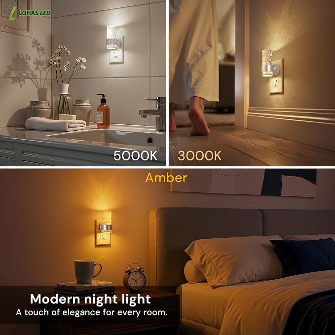 L LOHAS LED Night Lights Plug into Wall, 4 Pack Mini Dimmable Night Light - Image 4