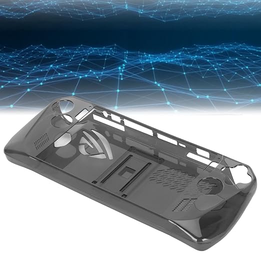 Clear Shockproof TPU Protective Case for ROG Ally Handheld 2023, Transparent Game Console Cover with Foldable Stand and Non - Slip Grip for Gaming Comfort (Transparent Black) - Image 9