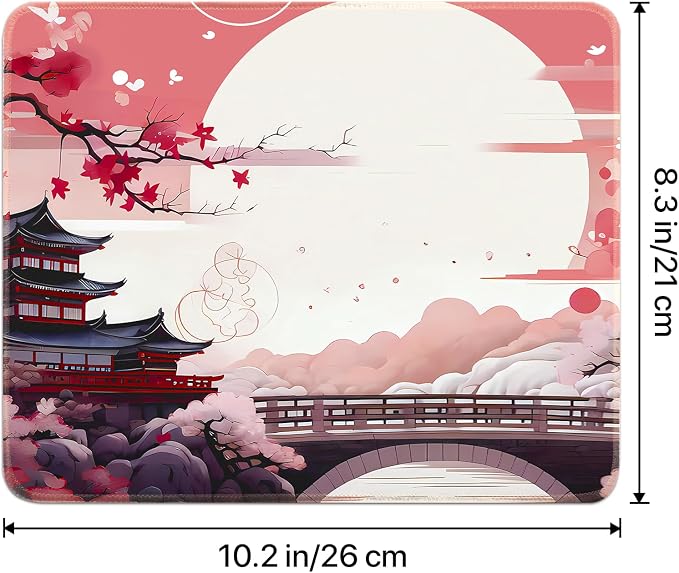FreeNook Japanese Small Gaming Mouse Pad 10.2 x 8.3 in Computer Mouse Pad Anime Gaming Mousepad, Expanded Architecture Cute Desk Pad with Nop-Slip Suitable for Home Office - Image 2