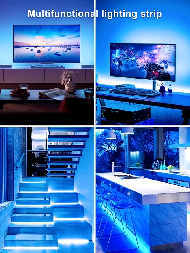 KANTUTOE TV Lights Behind, 19.68ft LED Lights for 55-85 Inch TV, RGB TV Backlight, Music Sync Bluetooth APP and Remote Control Strip Lights USB Powered for Bedroom Gaming Room Decor - Image 6