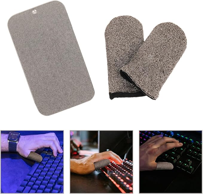 FRCOLOR Anti-Sweat Gaming Finger Sleeves for Gamers, Ultra-Thin 0.3mm Thumb Sleeves Made of Superconducting Fibers, Sweatproof and Anti-Slip Design for Fighting Games and Genres - Image 8
