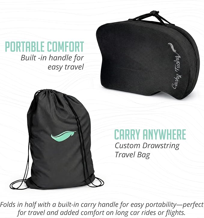 Cushy Tushy Premium Foldable Travel Seat Cushion - for Relief of Lower Back, Sciatic, Butt and Tailbone Pain - for Home & Office Use, Perfect for Travel or Driving - Coccyx Seat Cushion - Image 9