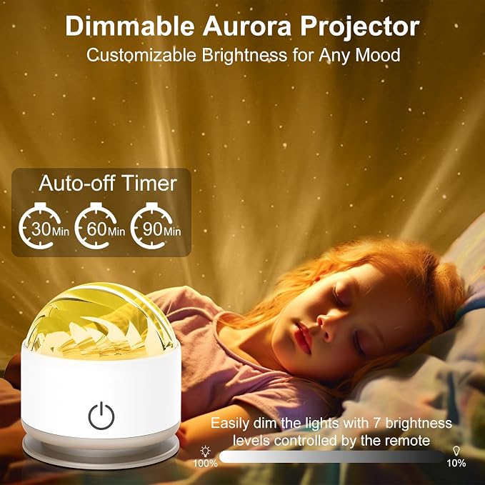 HUMIIEYE Northern Light Projector, Battery Operated Aurora Night Light with Timer Function, 13 Colors Galaxy Lamp Ripple Ceiling Projector Mood Ambient Lighting for Bedroom Adults Kids Room Girl Gift - Image 4