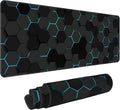 Blue Hexagon Honeycomb Desk Mat, XL 31.5"x11.8" Large Mouse Pad, Geometric Extended Gaming Mouse Mat,Non-Slip Rubber Base Waterproof with Stitched Edges for Gaming Office Home Decor by Unknown