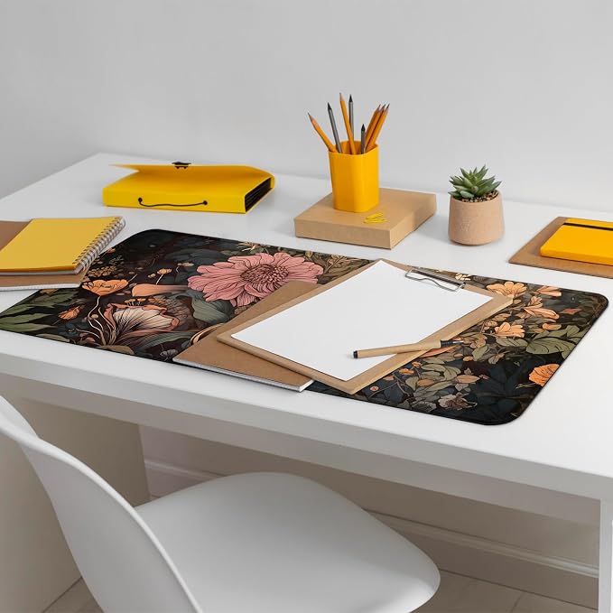 Gaming Mouse Pad with Anti-Slip Rubber Base, Extended Large Computer Mouse Mat with Stitched Edges, Long XL Anime Mousepad for Laptop and Keyboard, 31.5 x 11.8 inch (Wildflowers) - Image 8