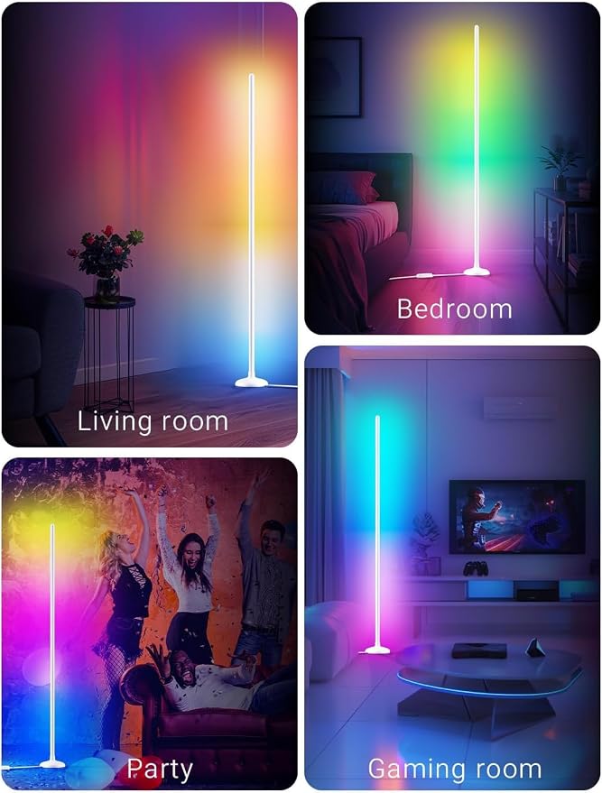 DAYBETTER 2 Pack Smart Floor Lamp, RGB+IC Corner Lamp with APP and Remote, 130LM Ambient Lighting Floor Lamps for Bedroom, 16 Million Colors, Music Sync, LED Floor Lamp for Living Room - Image 7