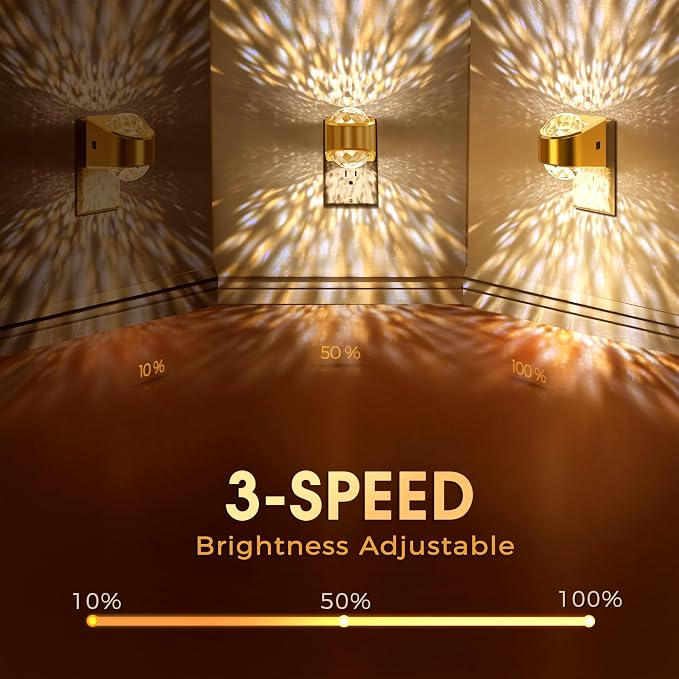 Briignite Night Light, Gold Night Lights Plug into Wall 2Pack LED Projector - Image 3