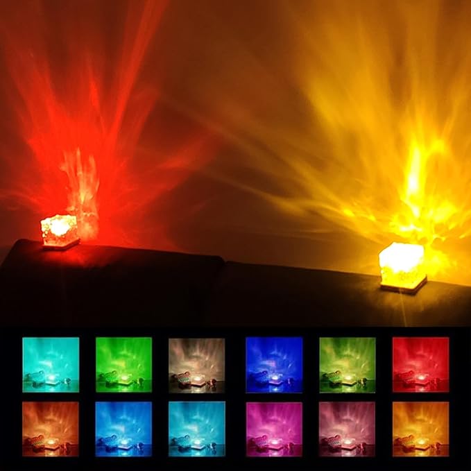 Ocean Wave Projector Light, 16 Color Rechargeable Ocean Lamp, with Power Touch Control and Remote Control Luminorthe Cube Lamp, Bringing You Romance and Tranquility(Charge) - Image 4