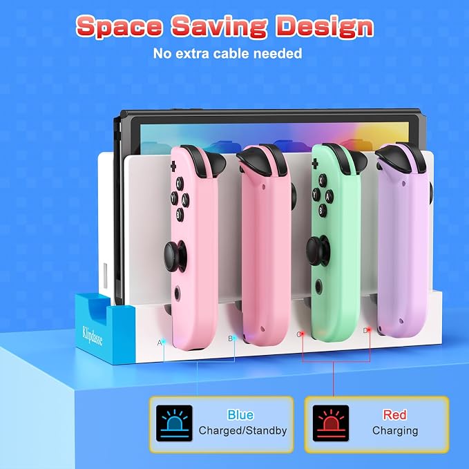 Switch Controller Charger Dock for Nintendo Switch 1/OLED for 4 Joy-Cons - Image 2