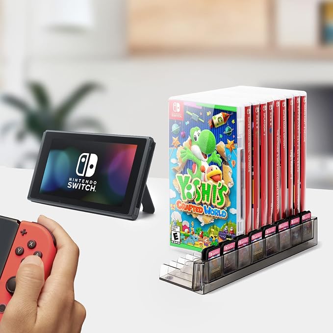 Switch Organizer Holder and Charging Dock for Nintendo Switch & Switch OLED Joy-Cons/Original Switch Pro Controller - Nargos Switch Game Storage Rack Stand Accessories kit - Image 5