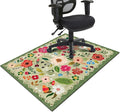 Office Chair Mat for Hardwood & Tile Floor,Boho Floral 36"x48" Office Computer Chair Mat for Rolling Chairs,Under Desk Non Slip Gaming Rug,Rubber Backing Large Low-Pile Carpet Protector Mat(Green) by puwbnhj
