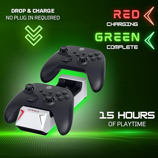 Nyko Charging Station for Xbox Series XS & Charge Base for 2 Controllers w/LED Indicators and Extra USB Port -Controller Charge Stand w/Rechargeable Batteries - Accessories - Image 4