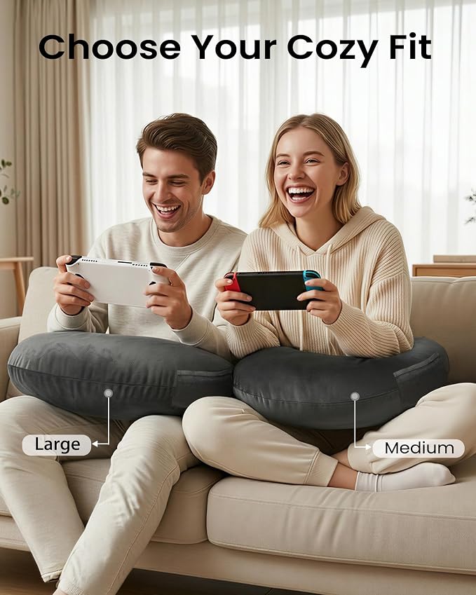 ENITYA U-Shaped Ergonomic Crochet Pillow for Lap Support - Image 8