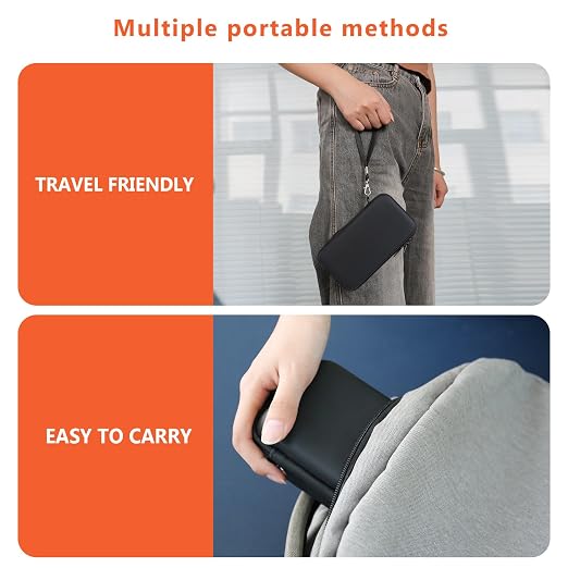 Supmay Hard Carrying Case Compatible with Nintendo DS Lite NDSL, Gameboy Advance Games Storage Holder Travel Bag with Mesh Pocket for USB Charging Cable, Stylus, Earphones, Game Cartridge, Orange - Image 6