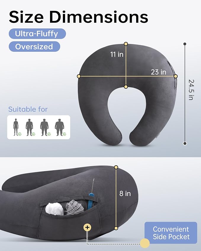 ENITYA Extra Large Ergonomic Reading Pillow with Arm & Elbow Support - Image 6