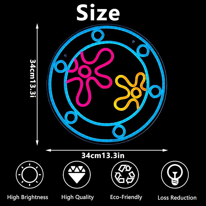 manimo Ocean World Porthole Neon Lights, LED Under Sea Porthole Neon Signs for Wall Decor,USB Night Light for Game Room Bedroom Birthday Wedding Party Gifts(13.3 * 13.3in) - Image 6