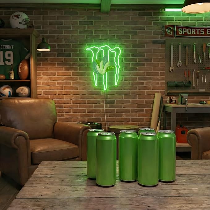 Green Energy Neon Sign Wall Decor for Bedroom – Man Cave LED Light for Gaming Room & Drinks Bar | Stylish Mark Neon Art Gift for Men - 15.75" x 12.8" - Image 9