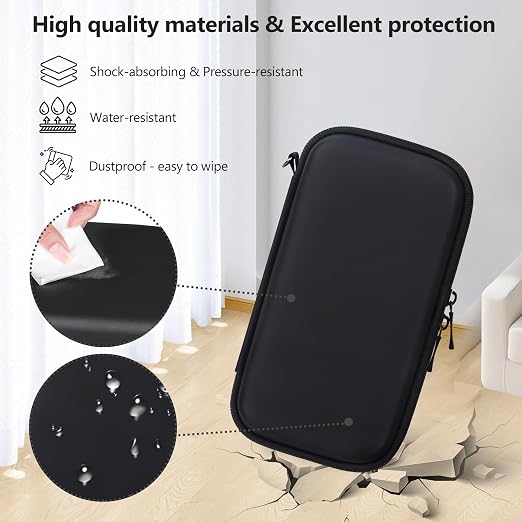 Supmay Hard Carrying Case Compatible with Nintendo DS Lite NDSL, Gameboy Advance Games Storage Holder Travel Bag with Mesh Pocket for USB Charging Cable, Stylus, Earphones, Game Cartridge, Black - Image 5