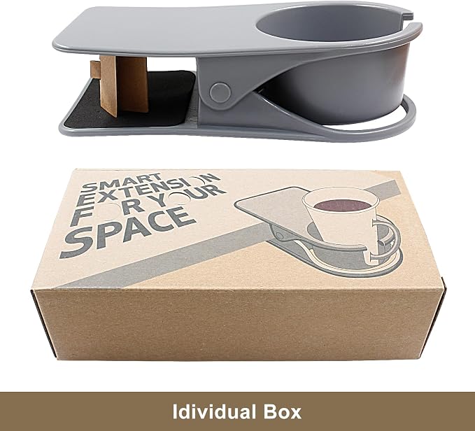 Jiozermi Drinking Cup Holder Clip, Desk Drink Holder with Clip(Gray) - Image 5
