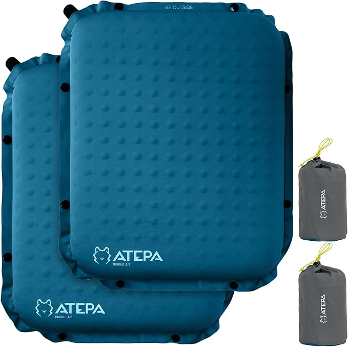 ATEPA Inflatable Seat Cushion | 2" & 2.5" Foam Core Seat Pad, Compact, Stadium, Airplane, Travel, Camping, Hiking, Sports Events, Self Inflating by ATEPA