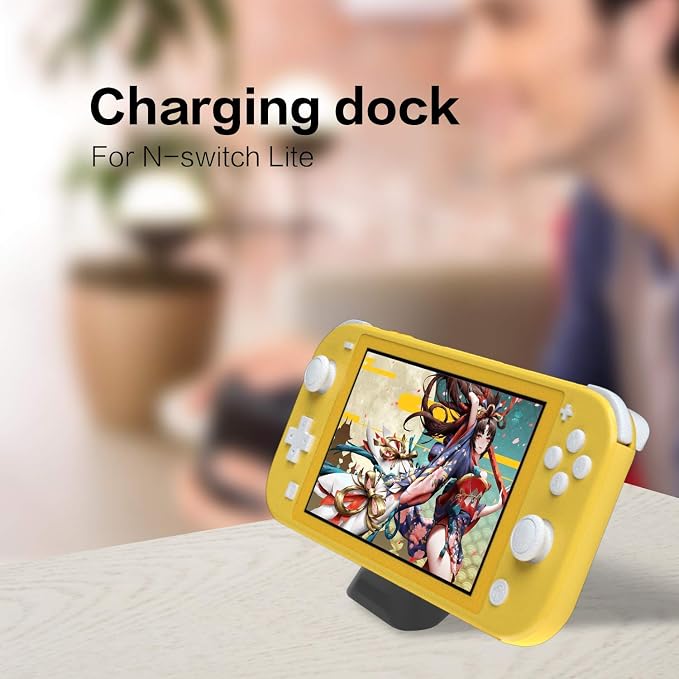 ECHZOVE Gray Charging Dock for Nintendo Switch Lite, USB Type-C Charger - Includes Nonskid Design & Portable Tabletop Mount - Image 8