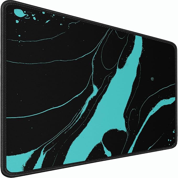 Gaming Mouse Pad, 31.5x15.7 inch Large Extended Computer Keyboard Mouse Mat, Water Resist Non-Slip Mousepad Rubber Base Long XXL Desk Mouse Pad for Work & Gaming, Office & Home, Black Blue by Naukay